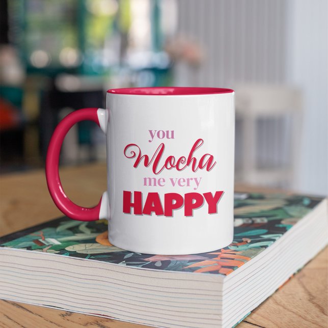 Mug Saint Valentin Cute personnalisée (Valentine's day custom two tones typography mug.)