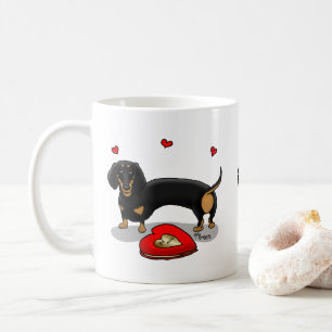 Mug Saint Valentin Dachshund (noir & bronzette) - Mign