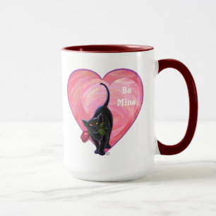 Mug Saint-Valentin de chat noir