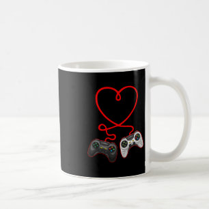 Mug Saint-Valentin de joueur vidéo avec cœur de manett