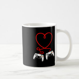 Mug Saint-Valentin de joueur vidéo avec cœur de manett