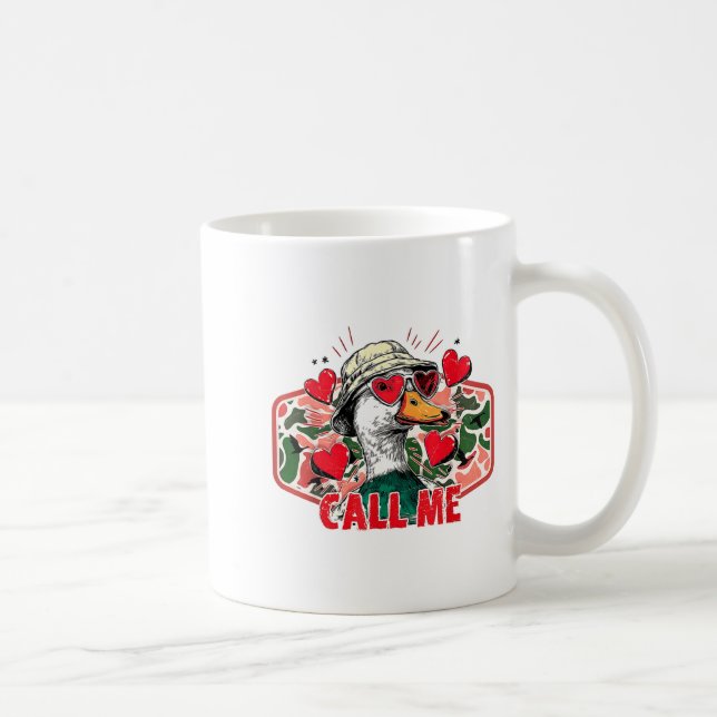 Mug Saint Valentin drôle Appelez-Moi Chasse au Canard  (Droite)