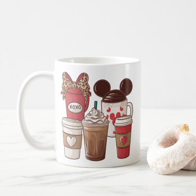Mug Saint-Valentin Drôle Latte Amateur de Café  (Avec donut)