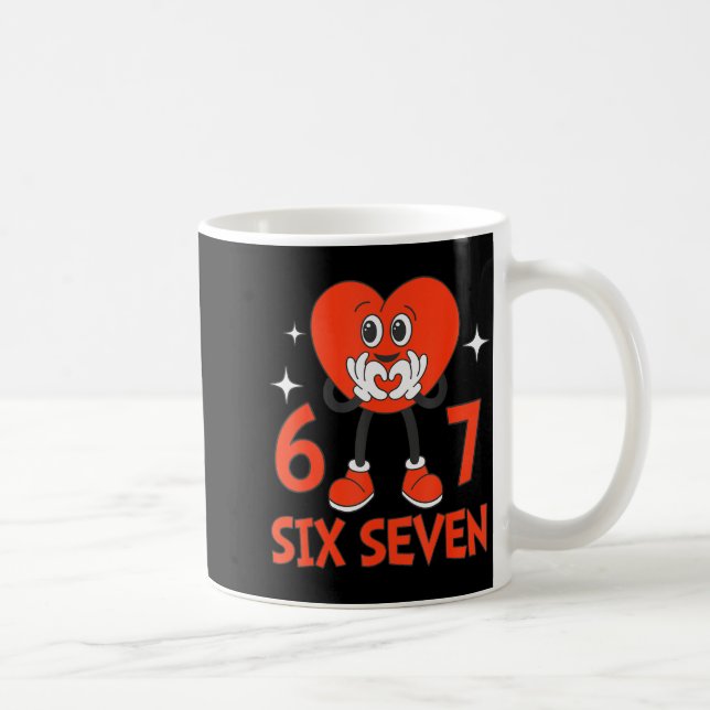 Mug Saint-Valentin drôle Six Seven Cœurs 6 7 Meme Garç (Droite)