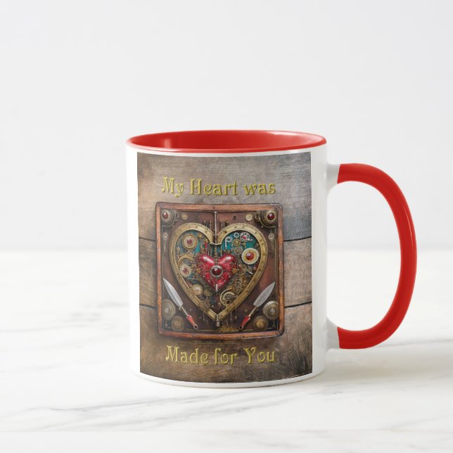 Mug Saint-Valentin Guerrier Steampunk Rubis Et Poignar (Droite)