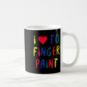 Mug Saint-Valentin J'adore peindre avec les doigts des