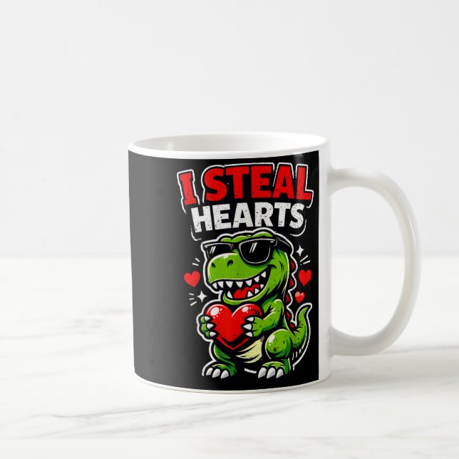 Mug Saint-Valentin Je vole des cœurs T-rex  (Droite)