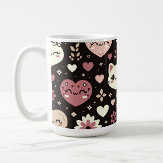 Mug Saint Valentin Kawaii Chats Coeurs Motif