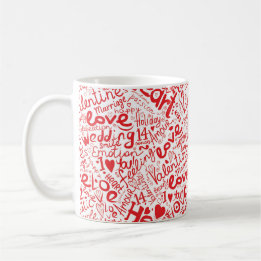 Mug Saint Valentin Love Words Collage