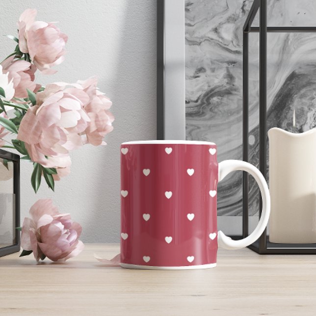 Mug Saint Valentin mignonne Coeurs de Bourgogne (Créateur téléchargé)