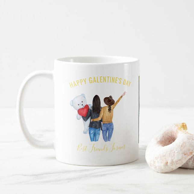 Mug Saint-Valentin | Photo Best Friends BFF (Avec donut)