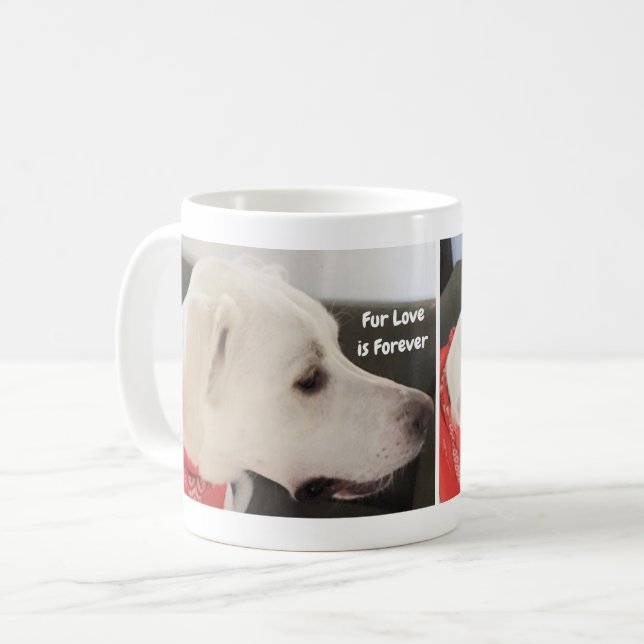 Mug Saint-Valentin Photo du profil de chien mignon Fur (Devant gauche)