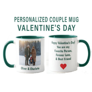 Mug Saint-Valentin Photo & Nom Personnalisés Couple