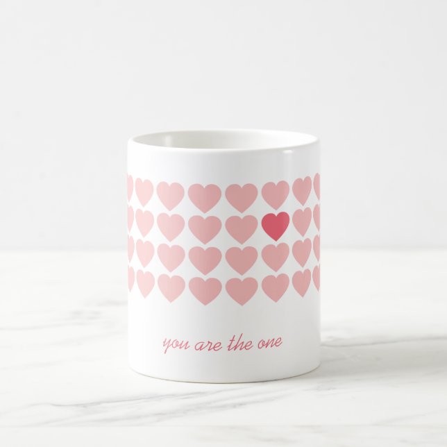 Mug Saint Valentin Pink Heart Motif Personnalisé (Centre)
