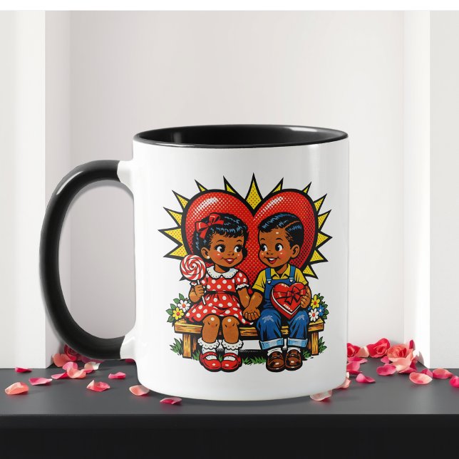 Mug Saint-Valentin | Pop Art Rétro Personnalisé (Créateur téléchargé)