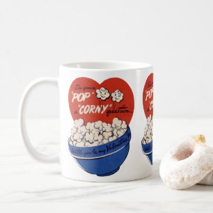 Mug Saint-Valentin rétro, Popcorn Pose une Question Id
