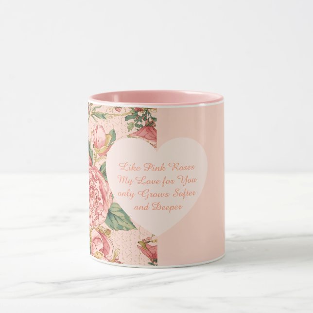 Mug Saint-Valentin romantique avec de belles roses (Centre)