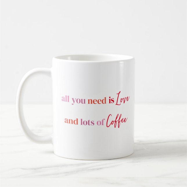 Mug Saint Valentin Simple Love Calligraphie personnali (Gauche)