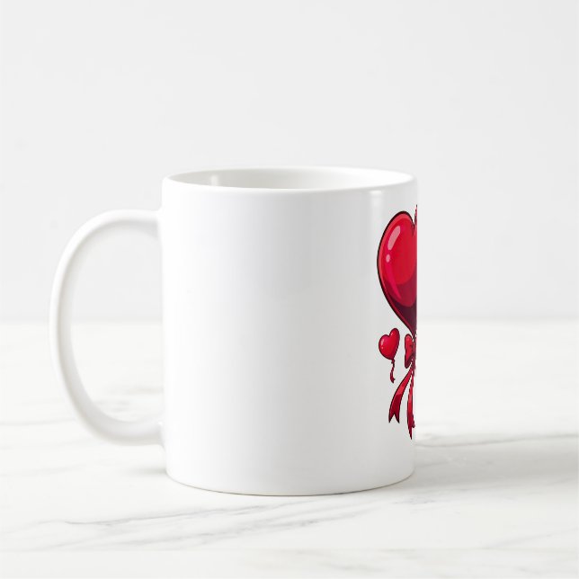 Mug Saint-Valentin singe lié par le cœur (Gauche)
