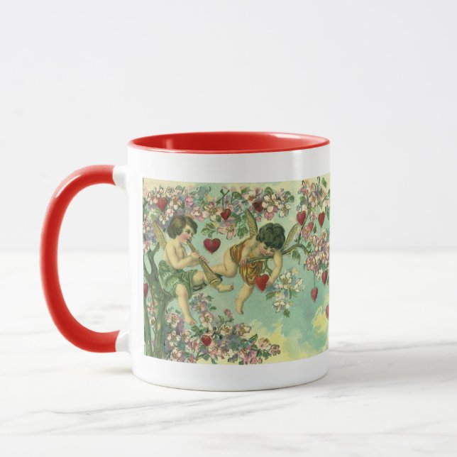 Mug Saint-Valentin victorien Cupidons Arbre cardiaque  (Gauche)
