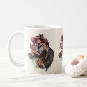 Mug Saint-Valentin victorien vintage Amour et Romance