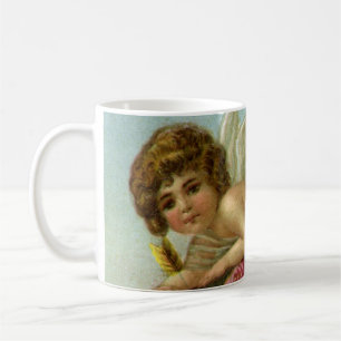 Mug Saint-Valentin Victorien Vintage Anges Cœur Rose