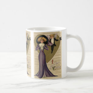 Mug Saint-Valentin victorien vintage, Dame en violet
