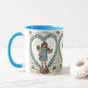 Mug Saint-Valentin, Victorienne vintage, couronne de c