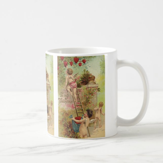 Mug Saint-Valentin vintage, Adorables chérubins grimpe (Droite)