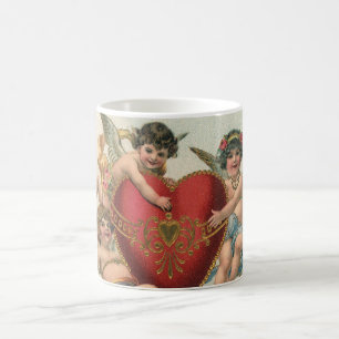 Mug Saint-Valentin vintage, anges victoriens chérubins