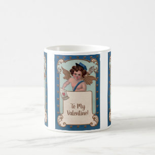 Mug Saint-Valentin vintage, Chérubin avec lettres d'am