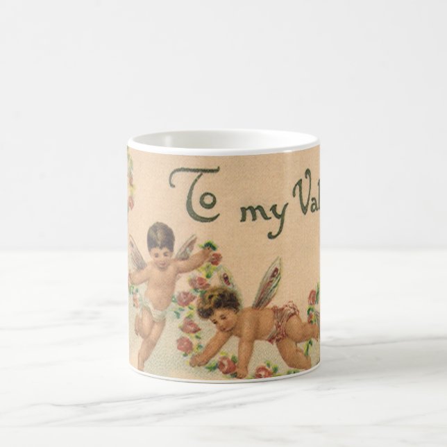 Mug Saint-Valentin vintage, chérubins victoriens dans  (Centre)