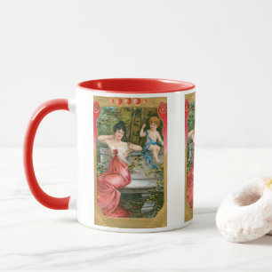 Mug Saint-Valentin vintage, Dame victorienne avec Chér