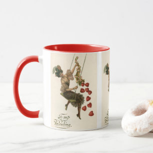 Mug Saint-Valentin vintage, Dame victorienne sur une b