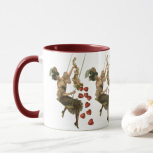 Mug Saint-Valentin vintage, dame victorienne sur une b