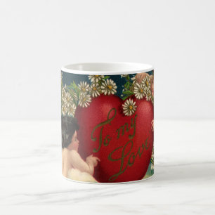 Mug Saint-Valentin vintage victorien Chérubins au Para
