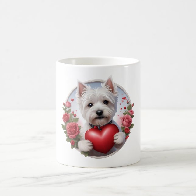 Mug Saint Valentin Westie avec coeur (Centre)