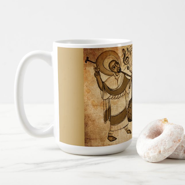 Mug Saint Yared et l'instrument de musique éthiopien (Avec donut)