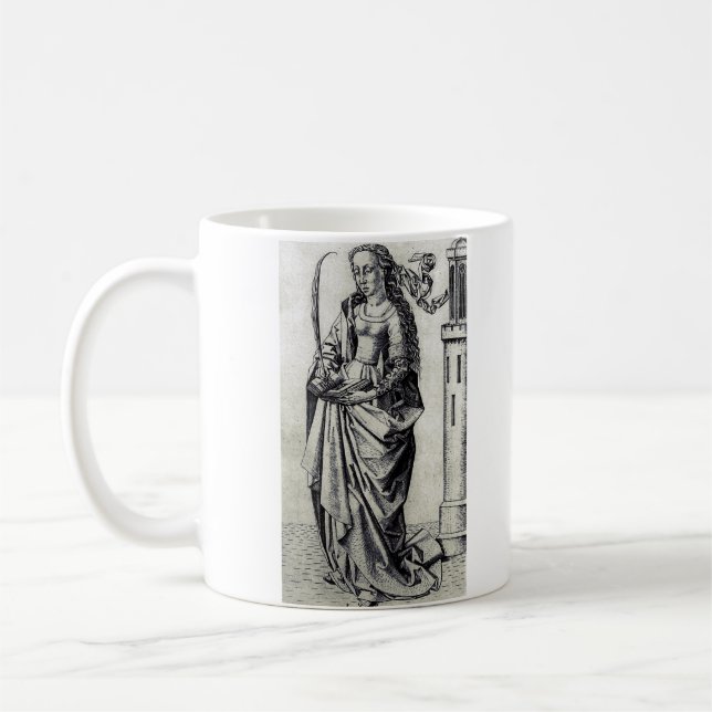 Mug Sainte-Barbe de la Tour Art Graphique Sacré (Gauche)