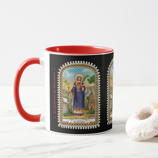 Mug Sainte Catherine d'Alexandrie en robe égyptienne (Avec donut)