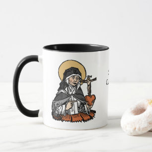 Mug Sainte Catherine de Sienne avec Coeur Crucifix