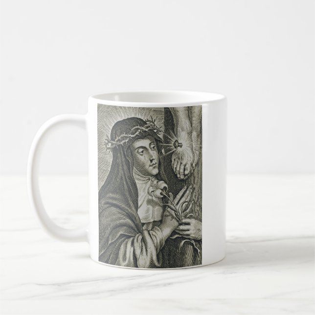 Mug Sainte Catherine de Sienne Crucifixion Art Noir Fo (Gauche)