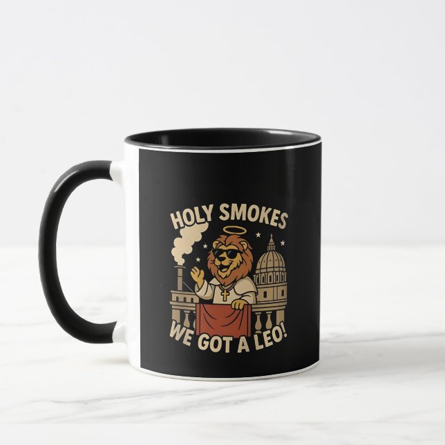 Mug Sainte Fumée Pape Léon XIV Église chrétienne (Gauche)