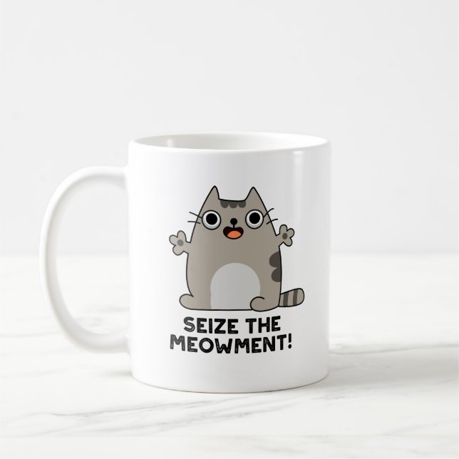 Mug Saisir Le Mot De Chat Positif De L'Approvisionneme (Gauche)