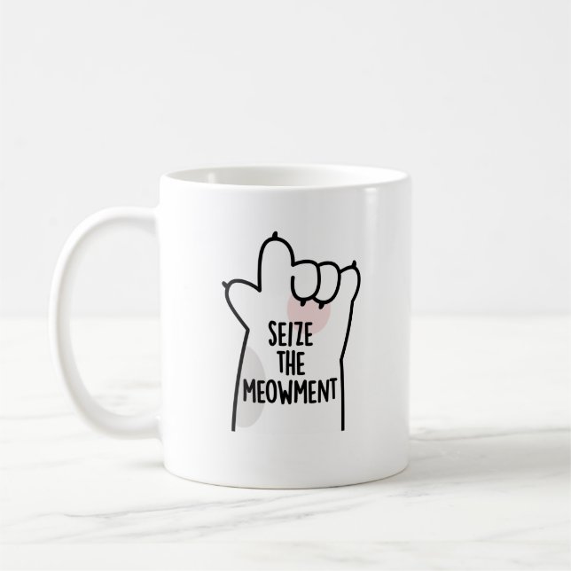 Mug Saisir Le Mot De Chat Positif Du Mowment (Gauche)