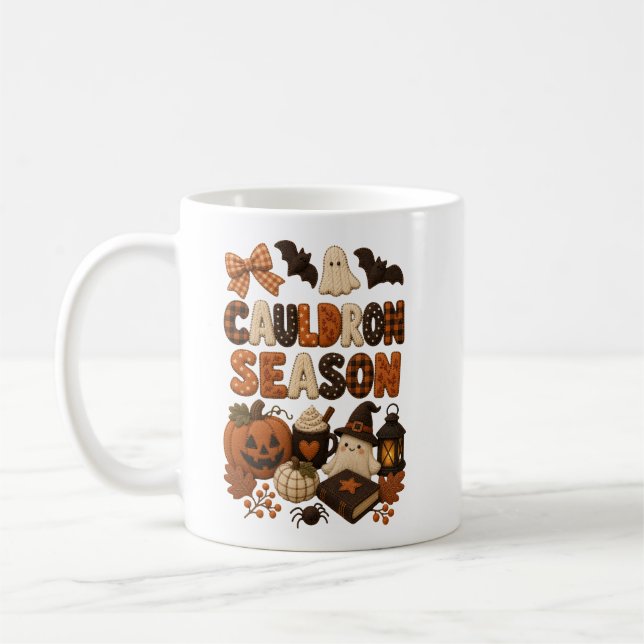 Mug Saison Chaudron Mignon Fantôme d'Halloween (Gauche)