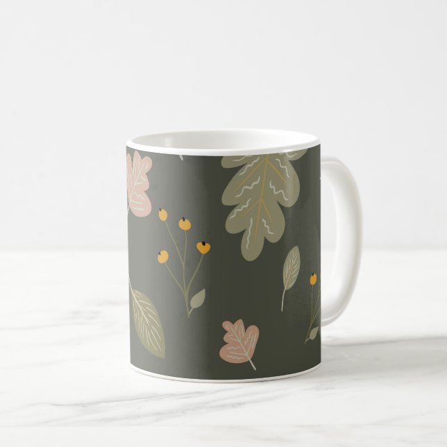 Mug Saison d'automne avec Feuille et Plante (Devant droit)