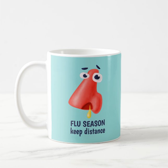 Mug Saison de la grippe Maintenir la distance Runny Ne (Gauche)
