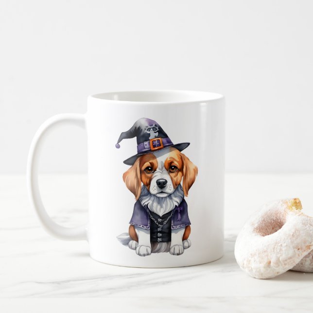 Mug Saison Éffrayante d'Halloween Beagle adorable (Avec donut)