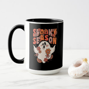 Mug Saison éffrayante Fantôme Super Avec Fleurs Vintag